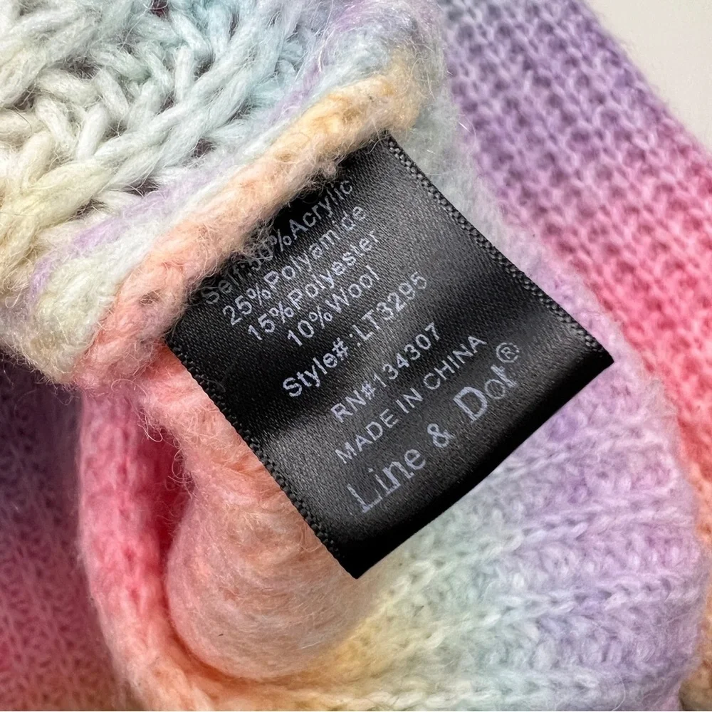 Anthropologie Line + Dot Rainbow Ombré Knit Turtleneck Sweater - Picture 8 of 9